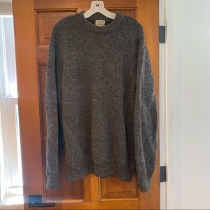 100% Lambswool LL Bean Gray Sweater
